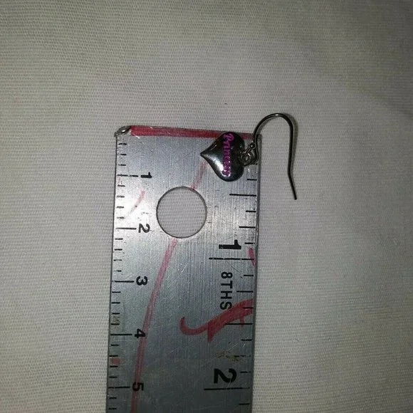 PINK LETTER "A" w/PRINCESS CHARM NECKLACE AND PRINCESS CHARM EARRINGS CA 00691 - Picture 8 of 12